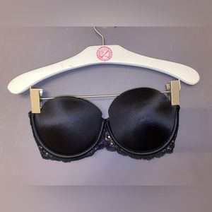PINK Victoria's Secret Black Strapless Sequin Lace Bra